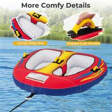 Inflatable Towable Tube For Boating With Drainage - Multicolor - View 10