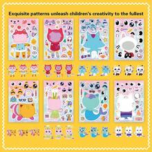 1套/8片 Gabby Dollhouse 拼圖貼紙 卡通動畫女孩愛貓 Gabby Panji Cat 拼貼，新年禮物、情人節禮物、復活節禮物[隨機款式] - 彩色 - 查看 7