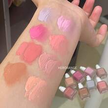 HERORANGE Rubor Líquido Hidratante Multiusos Difuminable Suave Radiante Rosa Juvenil y Delicado a Prueba de Transferencia Uso Dual Ojos & Mejillas Cosmético Regalo Perfecto de Navidad & Cumpleaños Belleza Diaria - Multicolor - Ver 9