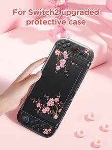 1 pieza Funda protectora con diseño de flor de cerezo rosa compatible con 2 (2025), Switch NS, Switch OLED, Switch Lite, accesorios para Nintendo Switch 2/Switch, juego completo que incluye estuche de transporte, base acoplable, mejor regalo para jugadores de Switch - Multicolor - Ver 24