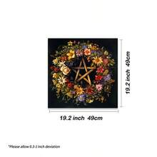 1pc Mystic Pentagram Tablecloth Gold Thread Dining Table Decor & Accessories Bohemian Tarot Card Decor - Black - View 7
