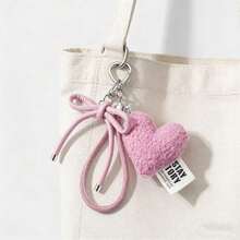 1pc Heart-Shaped Pendant Bag Charm Keychain, Women's Backpack Decoration Keychain, Bag And Car Accessory - Multicolor - View 9