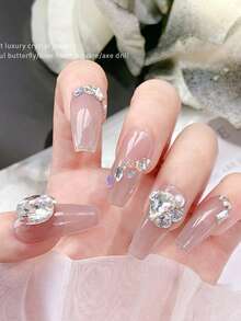 20Pcs Nail Art Rhinestone Decor, Sparkling Pillow Shaped Fat Square Rock Candy Asymmetric Stacked Rhinestone Nail Charms - Multicolor - View 2