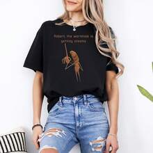 Robert the Wormhole Shirt, Marcus the Worm Meme Tee, Funny Brain Rot Shirt, Uinged Worm Creature T-Shirt, Weird Meme Graphic Tee - Negro - Ver 1