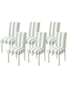 1/4/6pcs Striped Print Chair Covers, Modern Minimalist Digital Print Stretch Dining Chair Covers, All-Season Suitable For Living Room, Home, Restaurant, Banquet, Party And Holiday Decoration - Multicolor - View 12