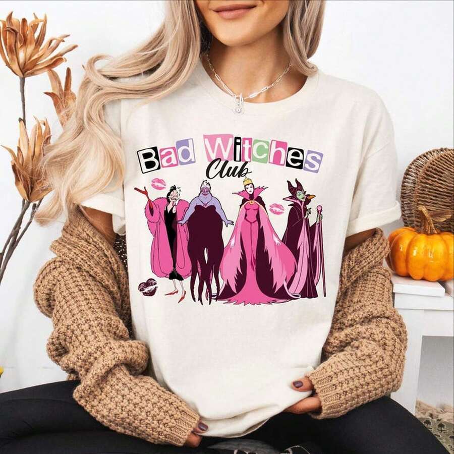Camiseta del Club de Brujas Malas, ¿Por qué ser una princesa cuando puedes ser una reina?, Camiseta de Halloween, villanos de la tierra. - Blanco - Ver 1