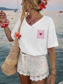 Plus Size T-Shirts - White - View 3