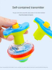 1/2/4pcs Fun LED Glowing Gyroscope, Flashing Spinning Top Toy, Light-Up Spinning Toy, Light-Up Toy, Dark Party Supplies, Birthday Gift, Christmas Gift (Some Parts Color Random, Manual Measurement Size May Have Slight Error) - Multicolor - View 5