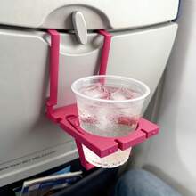 1pc Airplane Multi-Functional Cup Holder & Phone Stand, Foldable Aviation Small Table Tray, 2-In-1 Travel Accessory, Suitable For Phone / Can / Water Cup, Compatible With Most Flight Seat Trays - Beverage Rack - View 4