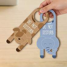 Cute Animal "Do Not Disturb" Wooden Door Sign | Wooden Dog And Elephant Pattern Door Sign | Perfect For Identifying Private Areas In Bedrooms, Hotels, And Residences. Suitable For Home, Outdoor Cafe, Bar, Hotel, Restaurant, Pet Store, Retail Store, Boutique, Supermarket, Etc. Suitable For Privacy Protection Signs In Bedrooms, Bathrooms, Cafes, And Offices - 2 - View 2