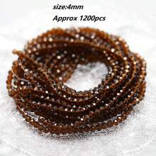 约1200颗4毫米刻面水晶玻璃珠，10串，用于DIY制作手链、项链等首饰。 - 4mm 扁珠 - 查看 31