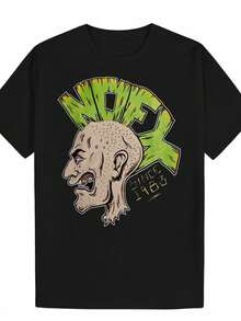 LXF2026Camiseta unisex estampada - Diseño de peinado  con reflejos verde neón - Camiseta negra estilo punk rock urbano - Camiseta ligera de verano, adecuada para conciertos, festivales y uso casual diario, camiseta de música, atuendo para festivales. mujer playeras de hombre top blanco playeras oversize de mujer y2k camisa de mujer camisa blusa casual mujer blusa elegante mujer ofertas conjunto de mujer chamarras para dama playeras deportivas para mujer top deportivo mujerXIAM - Negro - Ver 1