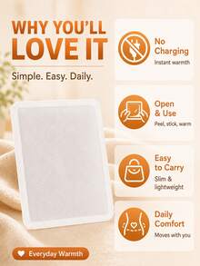 7/14/25pcs Self-Heating Warm Patches, Fast Heating, Long-Lasting Warmth, Suitable For Outdoor And Daily Use, Iron Powder Material, No Battery Required - Warm Patch - View 14