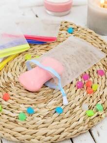 10/20pcs Soft Bath Soap Bags, Multicolor Drawstring Design, Easy Foaming And Drying, Hanging Storage, Convenient And Practical, Suitable For Soap Storage, Great Party Favor - Multicolor - View 6