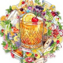 50 Sheets Fashion Beverage Wine Pattern Clear PET Stickers Durable Waterproof Daily Item Ornament Stickers - 50 PCS - View 4
