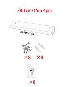 Estante de acrílico transparente para discos de vinilo, repisa flotante montada en la pared para exhibir álbumes LP, estante de pared de acrílico sin instalación de taladro o tornillo, herrajes incluidos, 4 tamaños & múltiples opciones de paquetes - Ver 27
