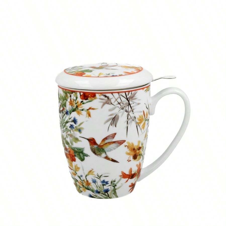 Taza infusion porcelana ave colibrí 360 ml - Multicolor - Ver 1