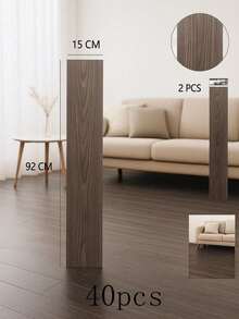 1 Pack 2pcs Wood Grain Self-Adhesive PVC Flooring, Formaldehyde-Free, Self-Laid Plastic Flooring For Concrete Floor, Living Room And Bedroom - DW5052 - View 8