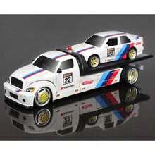 Maisto BMW 1:64 Alloy Metal Transport Truck And Trailer Set | Mini Realistic Transport Vehicle Model With Ramp | Collectible Car Model Desktop Decoration Boyfriend Gift - Multicolor - View 9