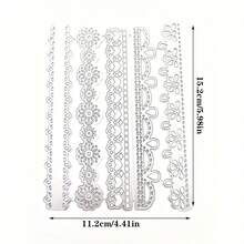 1pc Lace Edge Metal Cutting Die Set - Professional DIY Scrapbook Template, Handmade Greeting Card Tool And Home Decor Craft Kit, Suitable For Holiday Projects - Lace - View 8