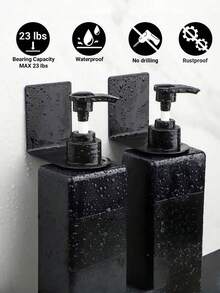 Extra Large Stainless Steel Wall-Mounted Storage Rack, No Drilling Required, Space-Saving. Suitable For Shower Gel Rack, Hand Soap Rack, Shampoo Rack, Dish Soap Rack And Space Aluminum Alloy Wall-Mounted Bottle Rack. Perfect Bathroom Accessory For Kitchen, Bathroom, Hotel And Home. A Must-Have For Every Household. - Multicolor - View 4
