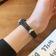 Smart Watch Band, Soft And Lightweight For Women, Compatible With Xiaomi 8/9/10, Fashionable Breathable Quick-Release Design, Elegant Luxury Feel - Dark Brown - View 3