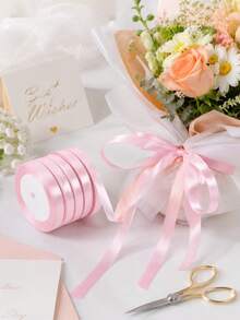 10 PCS~1 PC Pita Pembungkus Kado Warna Polos, Pita Satin 25 Yard, Pita Tipis Tenun Lebar 1cm, Pita Pembungkus Kado, Digunakan untuk Pembungkus Kado, Kue, dan Kerajinan Tangan, Natal, Buket, Kue, Pita, Pembatas Buku, Perlengkapan Pesta, Dekorasi Liburan, Pembungkus Kado - beraneka warna - View 1