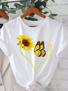 Camiseta de manga corta - Tú traes luz a mi vida - Blanco - Ver 1