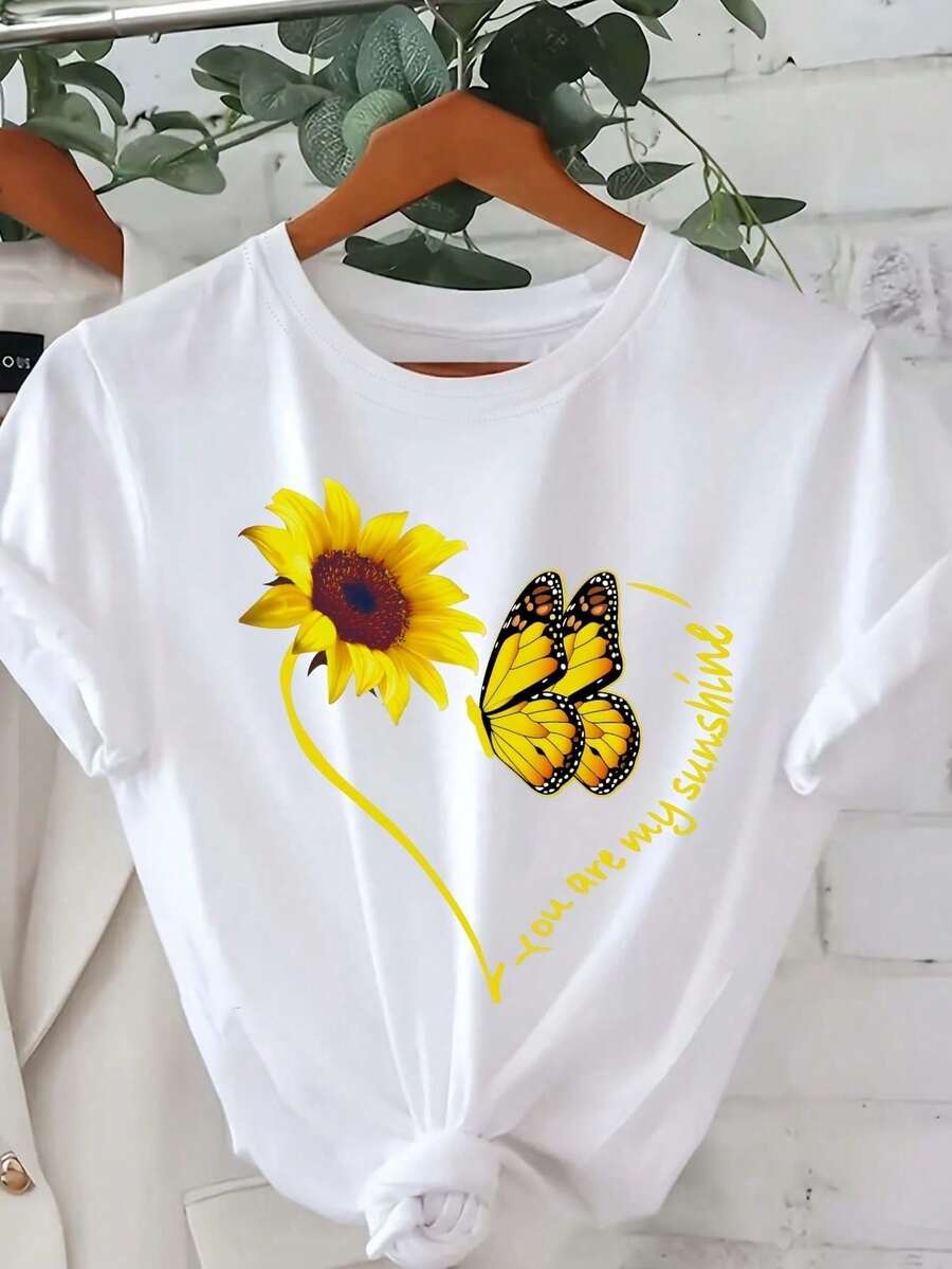 Camiseta de manga corta - Tú traes luz a mi vida - Blanco - Ver 1