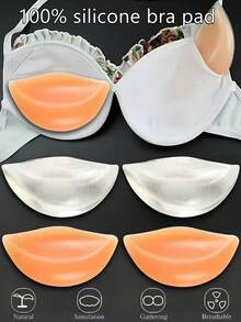 2/4 Stück ultraweiche Silikon-Brustwarzenabdeckungen, Brustverstärker-Gel-Pads für Brustlifting, rutschfeste selbstklebende Brustlifting-Pasties, Bikini-trägerlos, nahtlose Unterwäsche-Ergänzung, weiche bequeme Damen-Unterwäsche-Accessoires - Verschiedenfarbig - Übersicht 1