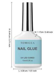 TOMICCA 2件組 15ml 凝膠指甲膠與頂層亮油套組－LED/UV燈快速固化、浸泡式可卸除、長效黏著指甲膠與亮面頂層油，適用DIY美甲、居家沙龍 - NAIL GLUE&TOP COAT - 查看 9