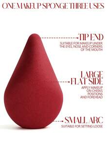 高密度紅色多邊形化妝海綿，無乳膠柔軟化妝海綿，2/4/8入可重複使用海綿，適用於臉部底妝、遮瑕、修容、身體彩繪及專業化妝工具 - 彩色 - 查看 7