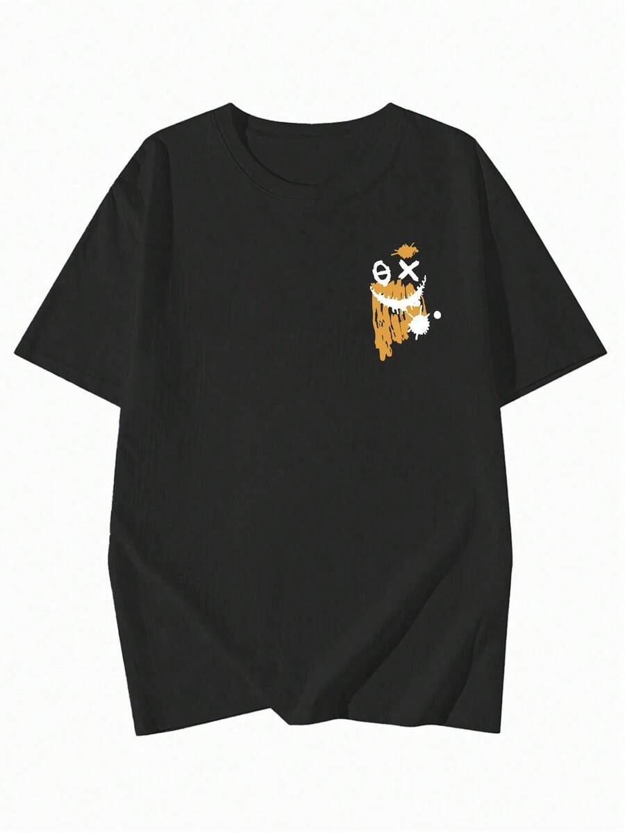 Camiseta casual negra moderna diseño único divertido estilo urbano cómodo arte gráfico para hombres y mujeres talla S M L XL color negro categoría moda palabras clave - Negro - Ver 1
