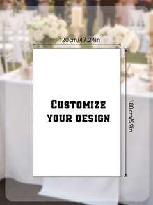 1pc Customized Table Runner, Customizable Design Tablecloth, Suitable For Weddings, Business Events And Parties, Customizable Birthday, Baby Shower And Holiday Event Designs - Multicolor - View 7
