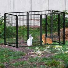 Parque infantil plegable para mascotas, 65*80 cm, cierre automático, valla portátil con puerta, para perros, conejos, animales pequeños y gatos, 6 paneles / 8 paneles / 12 paneles / 16 paneles - Negro - Ver 6