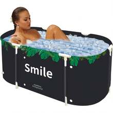 Portable Foldable Bathtub For Adults Thermal Insulation Soaking Bath Tub Free Standing Shower Stall Basin  Friendly Utility Spa Bucket For Small Spaces Apartment Indoor Outdoor Use, Green - Green - View 8