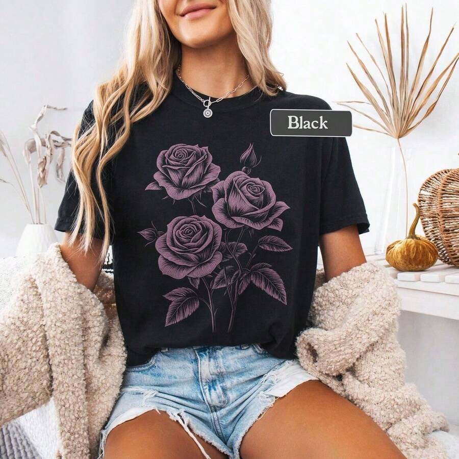 T-Shirt Con Stampa Artistica "Surreal Blindfolded Hands", Girocollo, Manica Corta, Vestibilità Ampia In Stile Retrò. - 後3 - 查看 1
