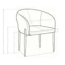 Modern Curved Fabric Dining Chair, Soft Backrest Casual Dining Chair, Metal Leg Kitchen Chair, Suitable For Living Room/Reading/ - Dark Green - View 6