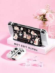New Switch 2 (2025) Game Console Accessories, Kids Rose & Rabbit Print Pattern Switch Protective Case/Hard Transparent Glitter Shell, Compatible With Switch 2/Switch NS/Switch OLED/Lite, Suitable For Switch 2/Switch Game Console Accessories, Full Set Bundle, Storage Bag, Card-Insertable Dock, Switch Protective Case, Best Gift For Switch Players - Multicolor - View 13