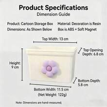 Cute Flower Magnetic Storage Box, No-Drill Wall-Mounted Storage Box, Strong Magnetic Refrigerator Storage Container, Suitable For Kitchen, Office, Bathroom, Desktop And More, Decorative Flower Magnetic Storage Box - Multicolor - View 4