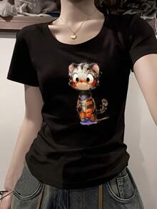Women T-Shirts - Black - View 2