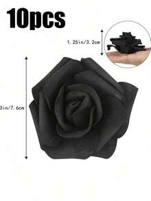 5/10/15/20/25/30pcs Pink Artificial Flowers, Minimalist PS Foam Decorative Flowers, Home Decor (OPP Packaging) - Burgundy - View 16