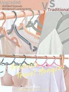 10pcs Travel Hangers, Portable Folding Hangers, Foldable Drying Rack, Non-Slip Design, Suitable For Retail Stores, Student Dorms And Other Places, Multi-Functional Telescopic Folding Hangers (Random Color) - Multicolor - View 3