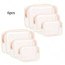 4/3/2/1 Pc S/M/L Fashion Simple Unisex Cosmetic Bag, Waterproof Transparent Makeup Bag, 1 Quart Capacity, Unisex, Carry-On Approved, Ideal For Travel Makeup Storage. - Multicolor - View 27