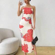 Women Long Dresses - Rojo - View 1