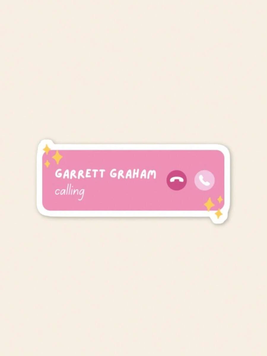 1 pieza Pegatina de llamada de Garrett Graham, calcomanía inspirada en BookTok para funda de Kindle Paperwhite, pegatina de llamada telefónica de novio ficticio - Multicolor - Ver 1
