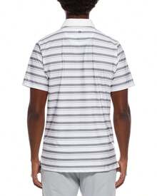 Ben Sherman Mixed Mod Stripes Tech Jersey Sports Fit Polo Shirt - 灰色的 - 查看 3