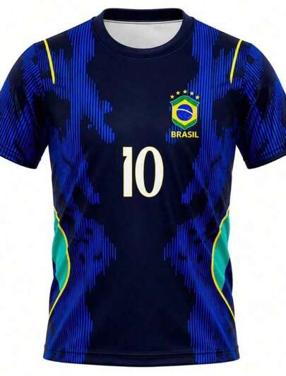 LANÇAMENTO DA COPA CAMISA DE FUTEBOL BR AZUL E PRETO CAMISETA SELEÇAO