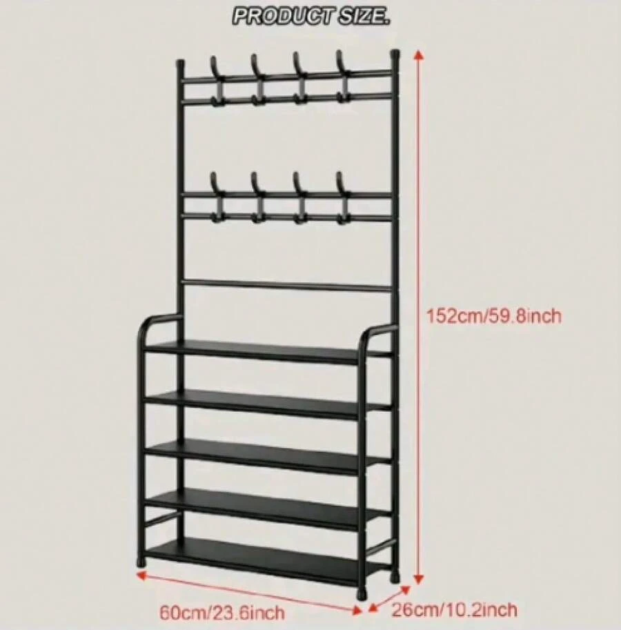 Coat Racks - 60cm 5 Layers Black - View 1