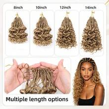 8-12inch Short Curly Crochet Hair For Women, Pre Twisted Pre Looped Synthetic Braiding Hair Extensions - Multicolor - View 6